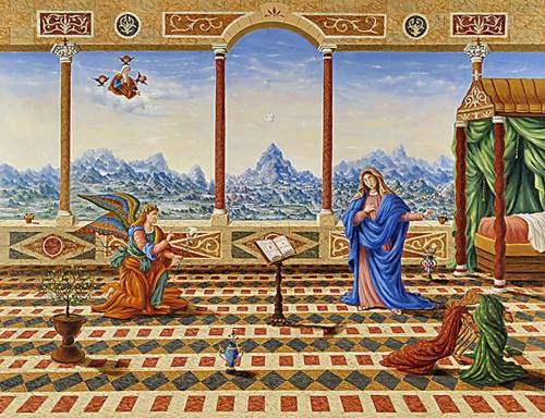 L'annonciation 2 Huile sur bois - 116 x 89 - 2016