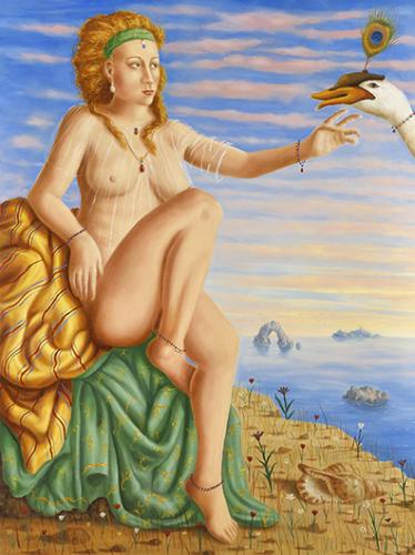 Leda Huile sur bois - 121 x 91 - 2017