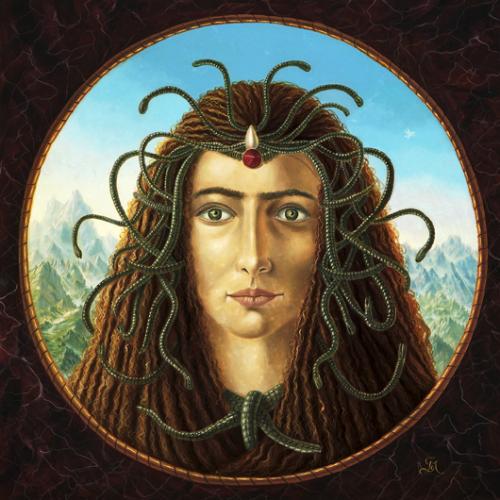 Méduse - Huile Sur Bois 45 x 45 - 2000