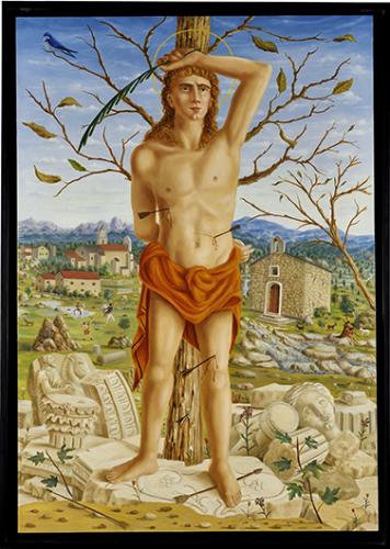 St Sébastien 2 Huile sur bois - 160 x 71 - 2016