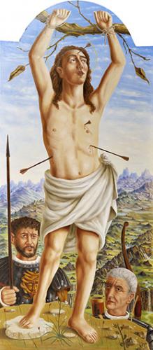 St Sébastien Huile sur bois - 160 x 71 - 2017